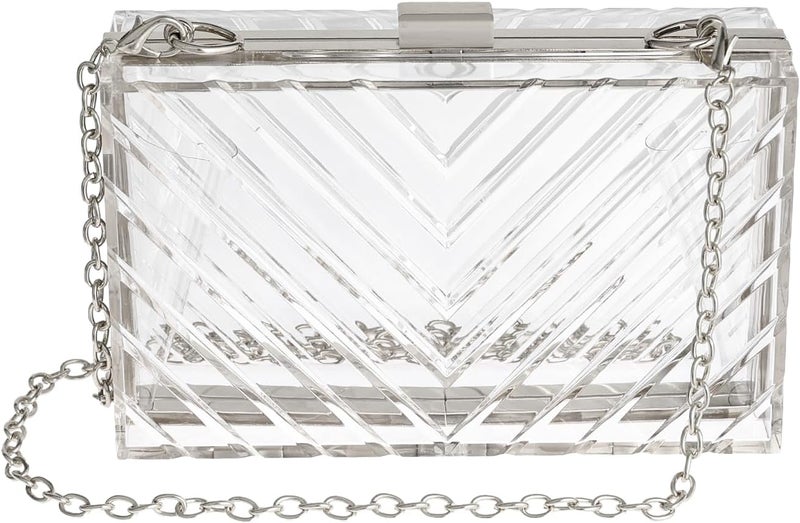 WJCD Clear Purses For Women Acrylic Clear Clutch Bag Stadium Approved - Image 1